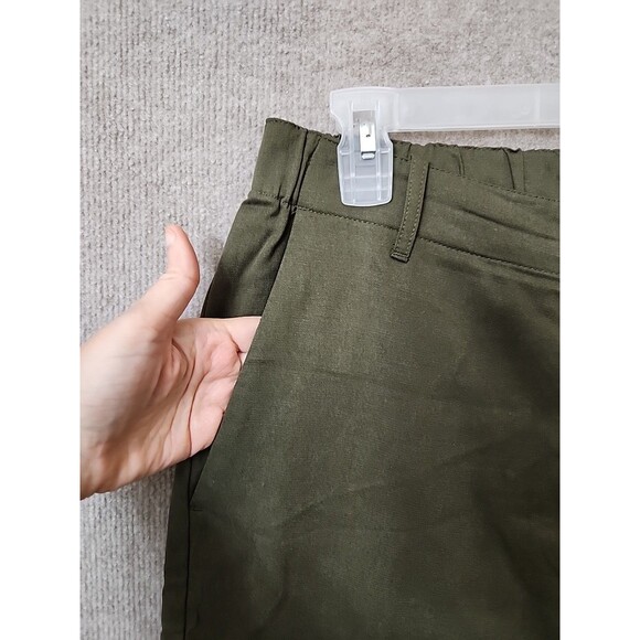 Banana Republic All Day Pant Womens L Tall Olive Green Elastic Waist Tencel - Picture 4 of 10